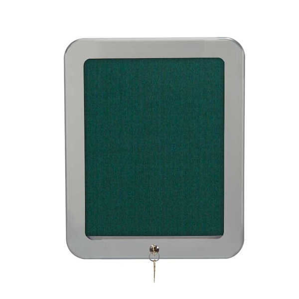 Outdoor Enclosed Combo Board, 72"x36", Satin Frame/Green & Medium Grey